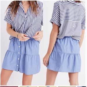 Madewell Bistro Striped Button Down Mini Skirt